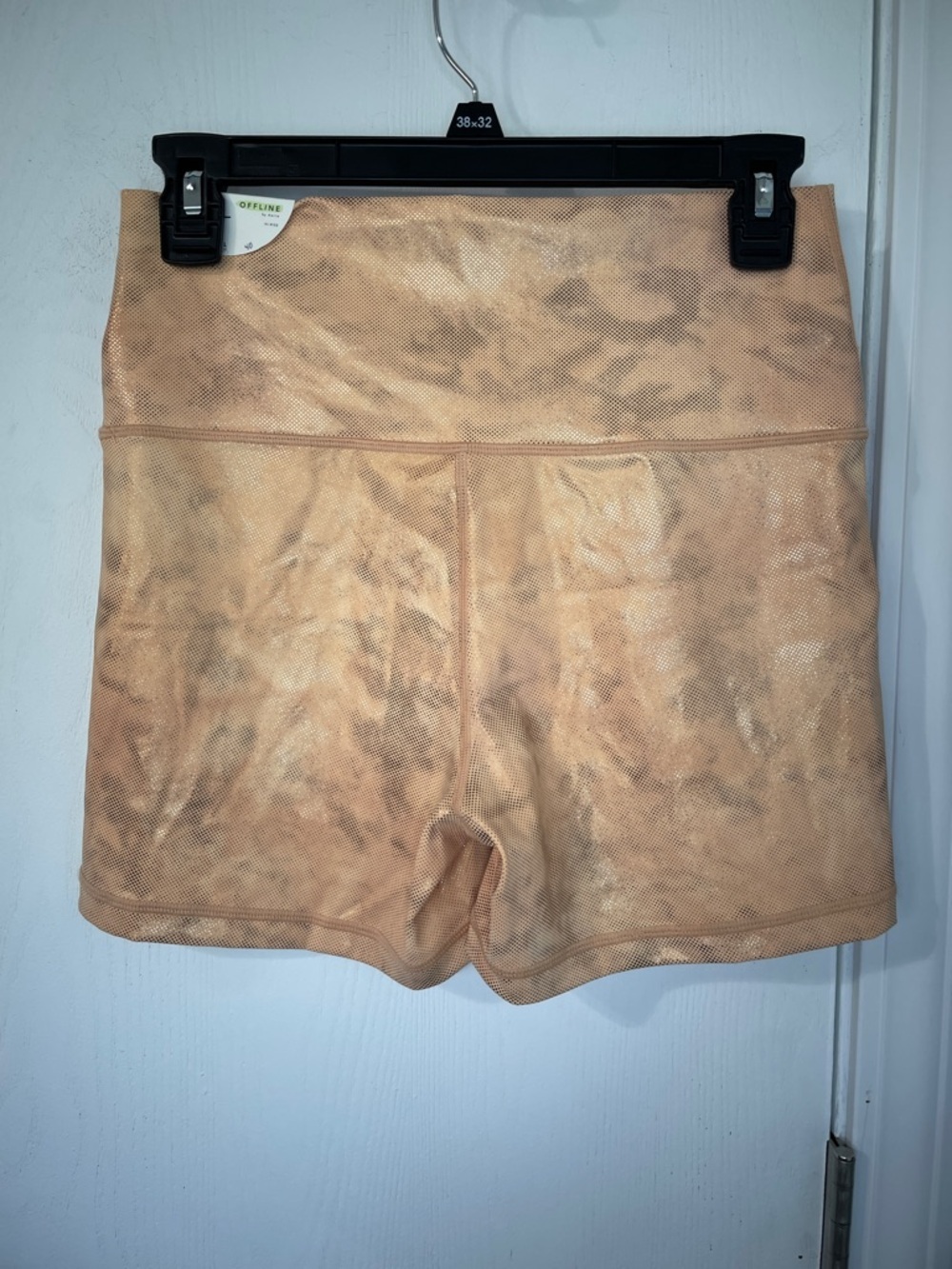 NWT Offline By Aerie Goals Shortie 4’ High-Waist Metallic Biker Shorts Sz Large